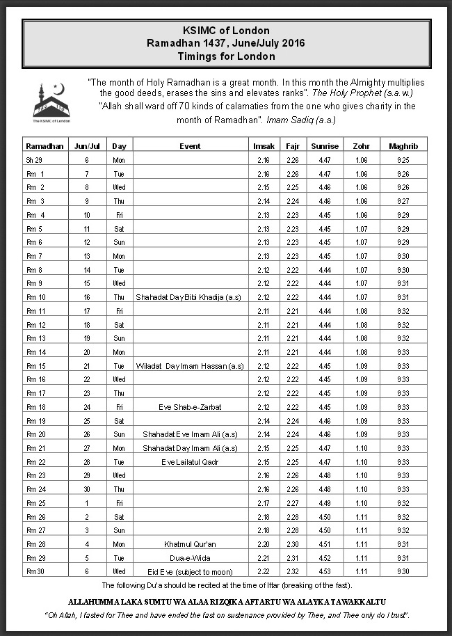 ramadhan1437timetable